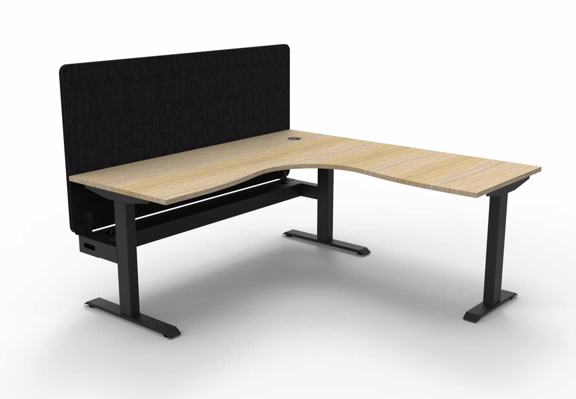 Boost Static Corner Workstation with Cable Tray and Eco Screen